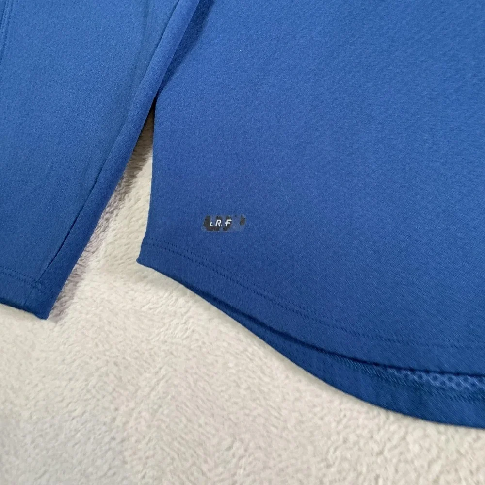 VTG‎ Nike Dri-FIT Pullover Mens L Blue Quarter Zip Long Sleeve Running Training